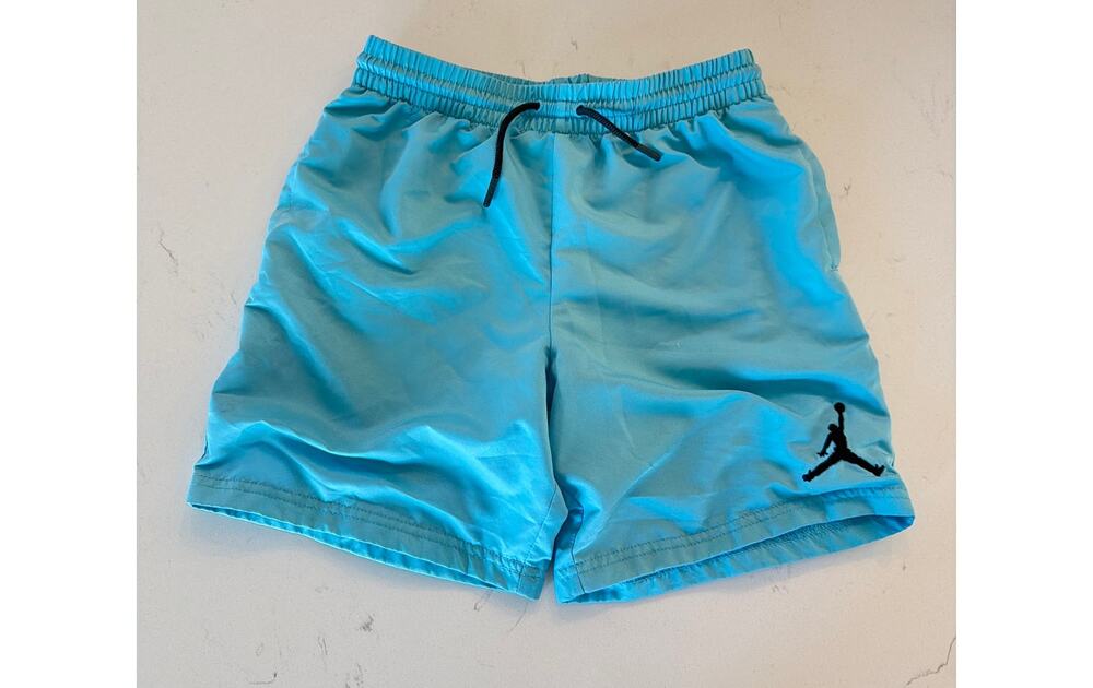 Air Jordan Jumpman Woven Aqua Blue Athletic Drawstring Shorts Youth Small 8/10